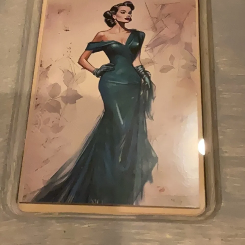 VINTAGE DISPLAY MIRROR WITH 1950’s BALL GOWN DRESSES. VANITY MIRROR.